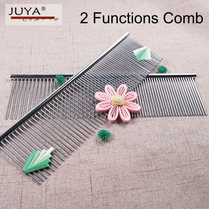 JUYA Quilling Comb, 4 styles, Blue and Pink is traditional style, 2 functions comb and 2 small combs is new.