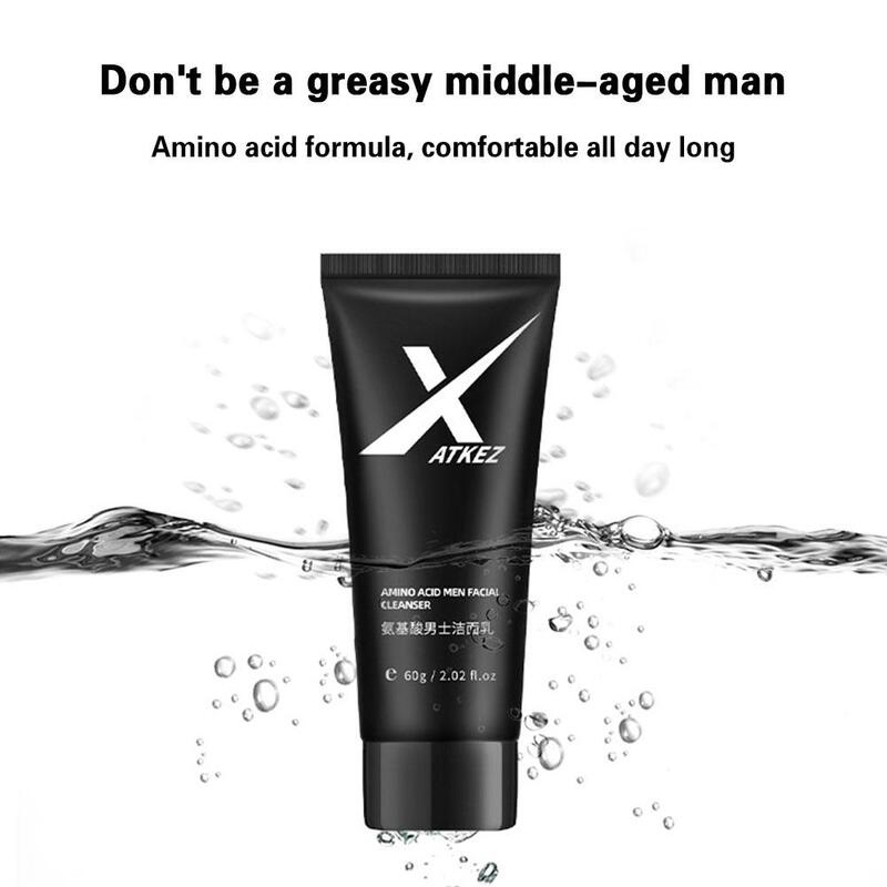 男性用フェイシャルクリーナー,穏やかな洗顔料,毛穴のディープポアクレンジング,オイルコントロール,にきび除去剤,60g