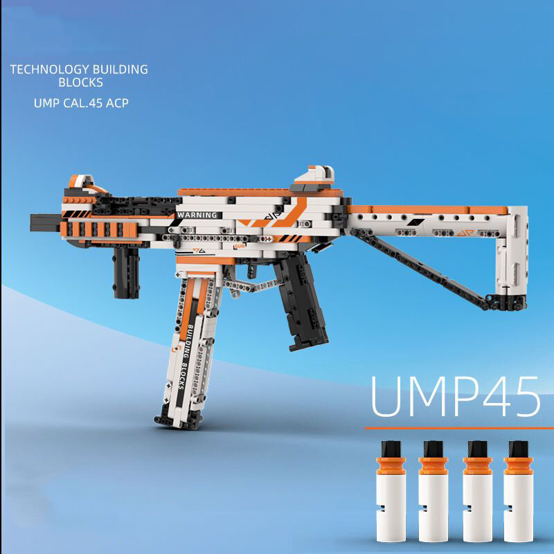 UMP45 총 조립 빌딩 블록, 무기 권총 벽돌, 군사 Ww2 게임 모델, 총 시리즈 빌딩 벽돌 키트, 남아용 Moc 장난감