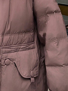 Jaket Down bertudung panjang bentuk longgar, desain saku ganda hangat dan nyaman 2023 musim dingin 1227 baru