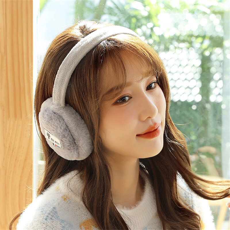 New version of the Korean version of the lady sweet students anti-wind trend plush sticker earmuffs EZ-4856