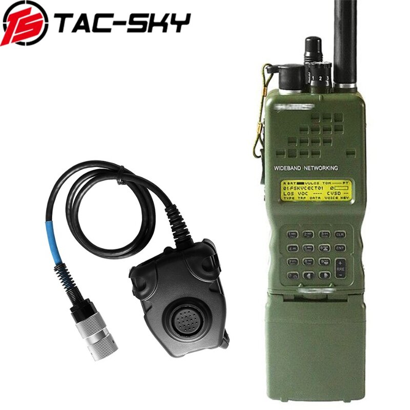 TS TAC-SKY Ptt 6 Pin for PELTO PTT Tactical Headset for AN/PRC152 152A Military Walkie Talkie Model Radio Military