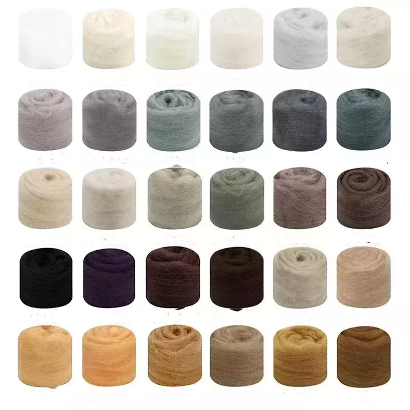 66S podstawowy kolor serii włókna wełny dla filcowanie igłą Wet filcowanie wełny filcowania ręcznie przędzenia materiały do rękodzieła DIY