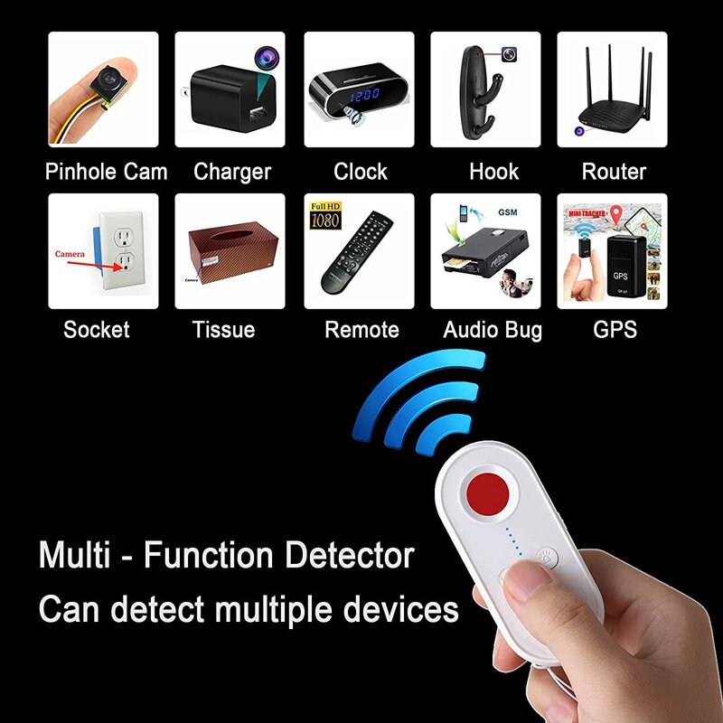 Mini localizador audio sem fio portátil, varredor do sinal do RF anti, detector do hotel, localizador GPS, perseguidor
