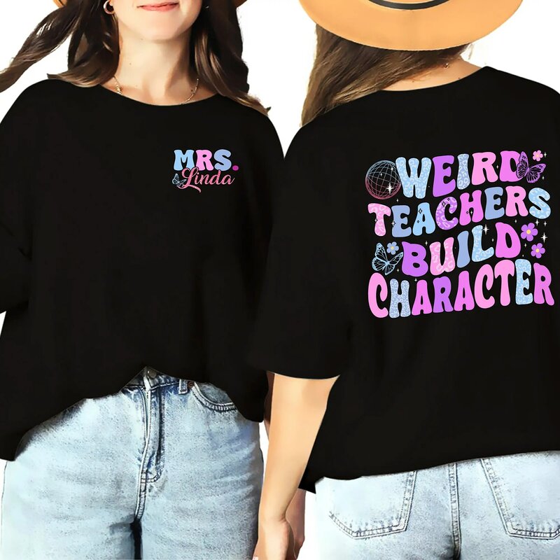 Wried-Camiseta con eslogan divertido para mujer, camisa para el día del maestro, informal, de verano