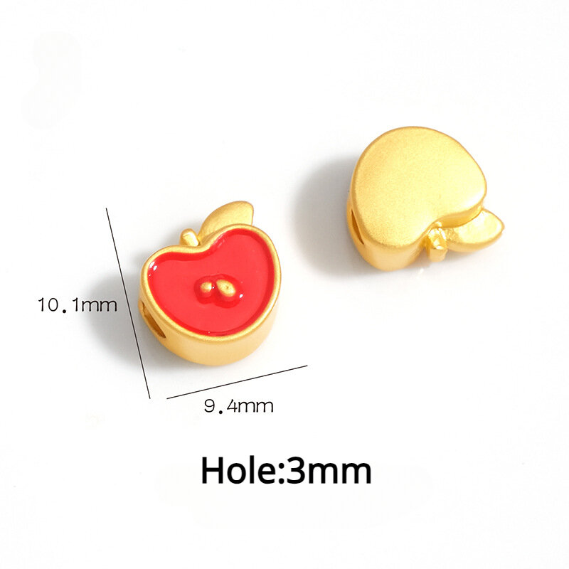 10Pcs perline di semi di fragola perline distanziatrici per cursore di mela per 2.8/2.9/3/3.2/3.8mm cavo rotondo in pelle accessori per la creazione di gioielli fai da te