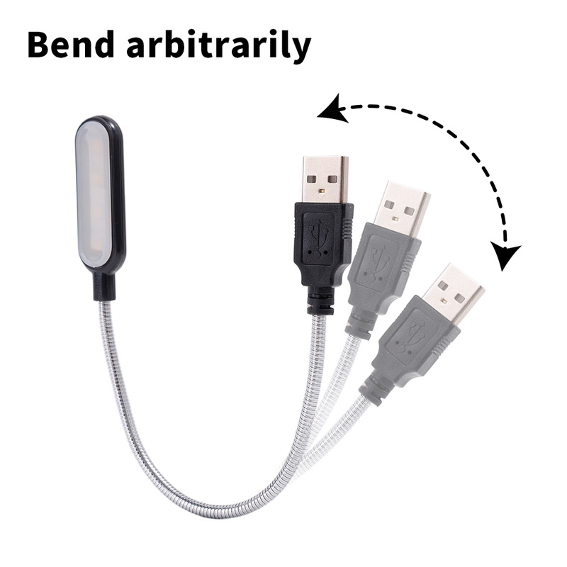 Mini Veilleuse Portable USB Flexible et Pliable, Lampe de Lecture pour Ordinateur Portable