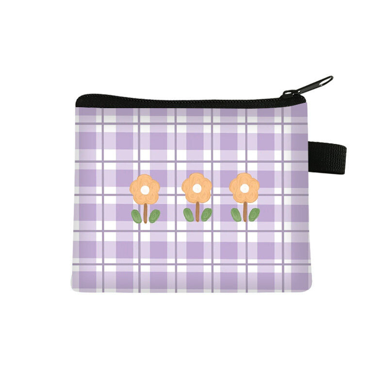 子供用の小さなポータブルポリエステルカードバッグ,シンプルな正方形のポケット,ソフトタッチ,学生用の財布