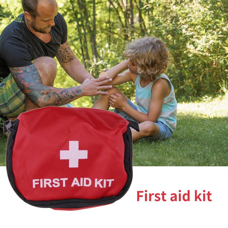 Kit de primeros auxilios de PVC rojo, bolsa vacía de supervivencia de emergencia para acampar al aire libre, vendaje de medicamentos, bolsa de almacenamiento de diseño impermeable, 0,7 L