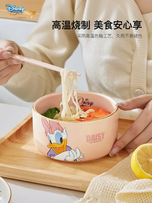 Disney Mickey Mouse Mickey Minnie Home Cute Ceramic Large Bowl Soup Noodle Salad Bowl Single Tableware 5 inch Salad Ceramic Bowl