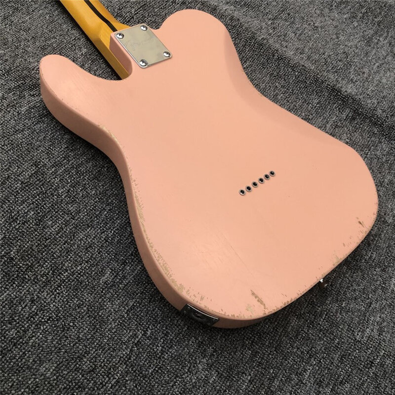 New 6-string relic electric guitar, pink nitro paint. All colors are available, free shipping, wholesale and retail