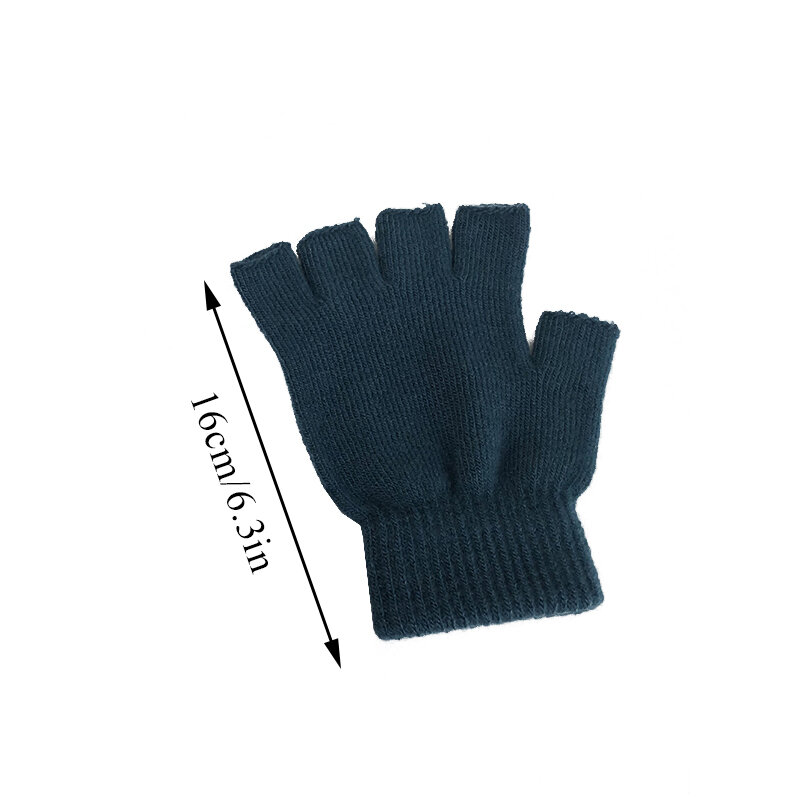 Rękawiczki z dzianiny pół palca jednolity kolor Unisex rękawiczki jesień zima Outdoor rękawiczki miękkie ciepłe rękawiczki bez palców zagęścić rękawiczki
