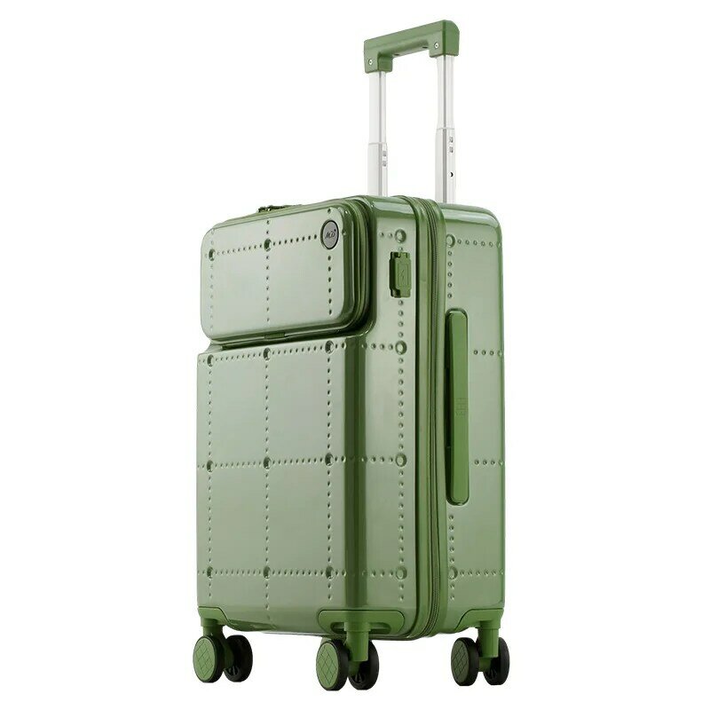 Nieuwe Trolleykoffer Universeel Wiel High-Ogende Mode Wachtwoord Reiskoffer Vooropenende Bagage Handbagage Koffer Koffer