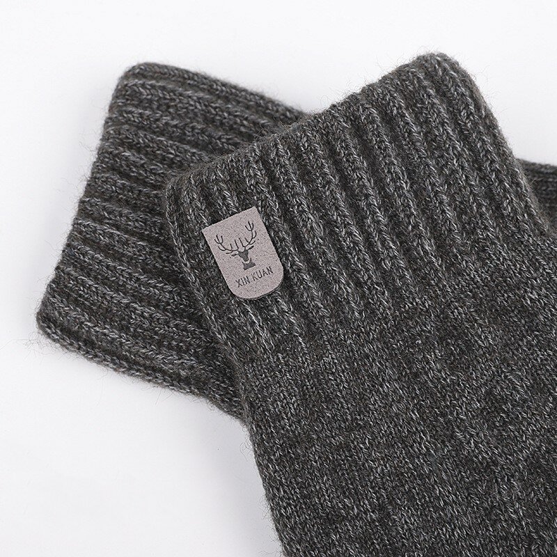 Luvas de lã touch screen masculinas, malha de lã, quente, frio, inverno, novo, 2023
