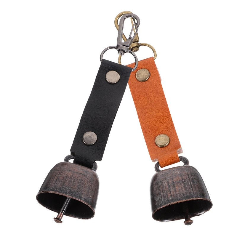 2 Pcs Outdoor Bell Pendant Hiking Bells for Cow Key Fob Camping Small Hanging Bear Warning