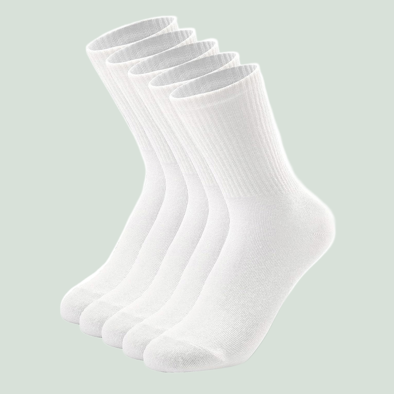 Носки мужские короткие черно-белые из дышащего хлопка, 5 пар