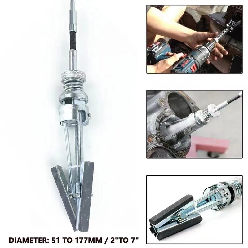 Drievoudige Cilinder Schuurmachine Binnendiameter Grinder Stalen Auto Motor Remcilinder Boring Hone Tool Flexibele As Hooning 19-64Mm
