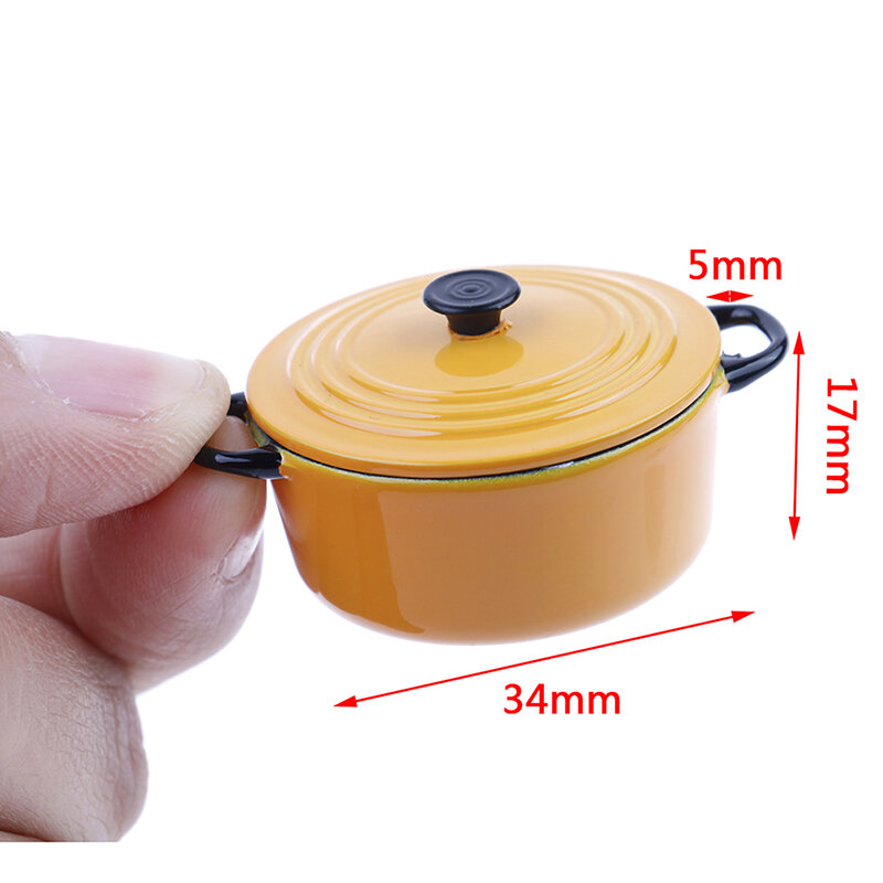 1:12 Mini Pot Boiler Pan Dollhouse Miniature Kitchen Utensils Cooking Ware DollHouse Accessories Play Kitchen Toy