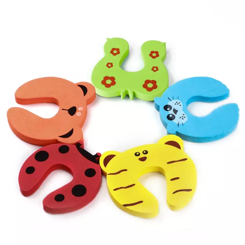 Lot Protection Baby Safety EVA C Shape Door Stopper Cute Animal Security Baby Card Lock Newborn Care Child Finger Protector