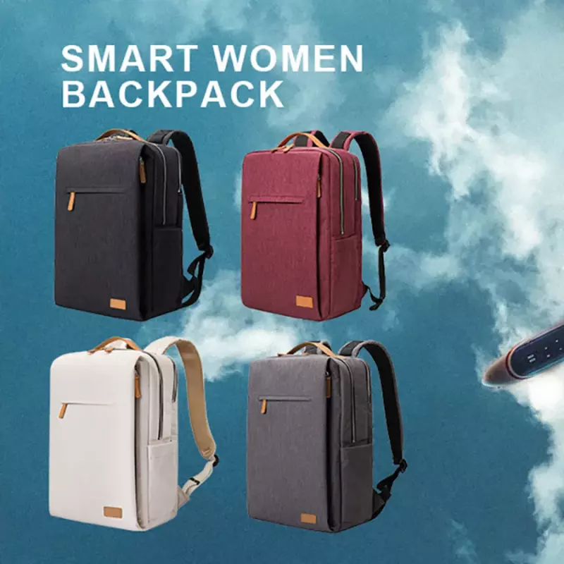 متعددة الوظائف السفر على ظهره امرأة طائرة حقيبة الهواء المرأة دفتر حقائب للنساء USB شحن خفيفة الوزن محمول على ظهره