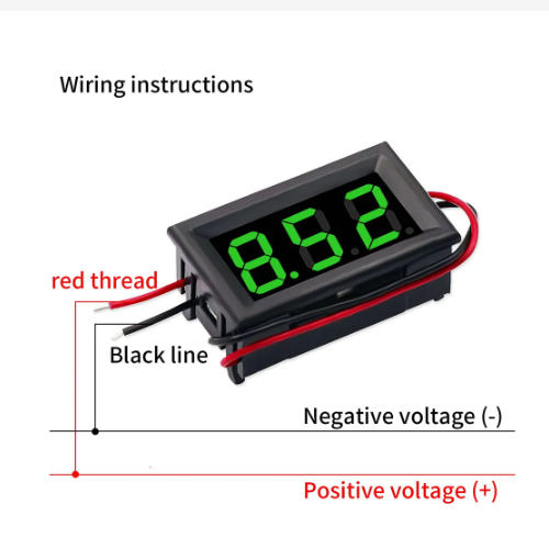 Voltmetro digitale da 0.56 "DC 5V a 120V rosso/blu/verde per veicoli elettrici 5V 120V moto barche
