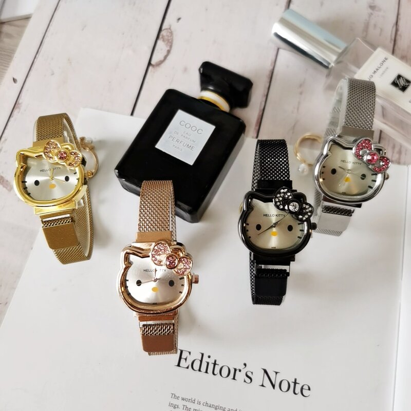 Часы женские наручные из нержавеющей стали, роскошные модные милые, с сетчатым браслетом, с кристаллами, золотистые