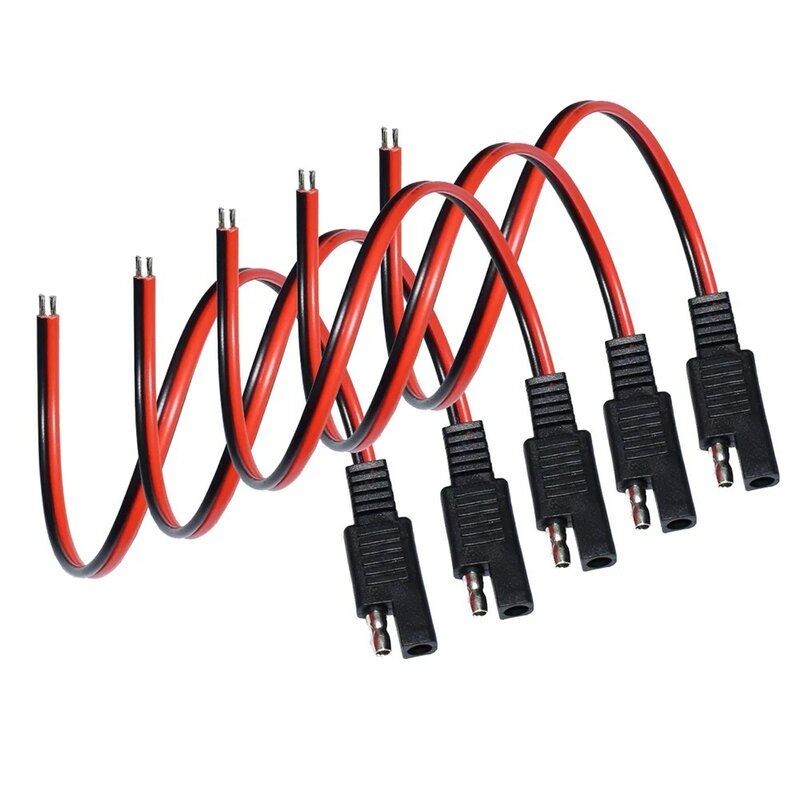 5pcs SAE Single Ended Extension Cabl 18AWG SAE Quick Disconnect Plug Cable for Automobile and Solar Panel