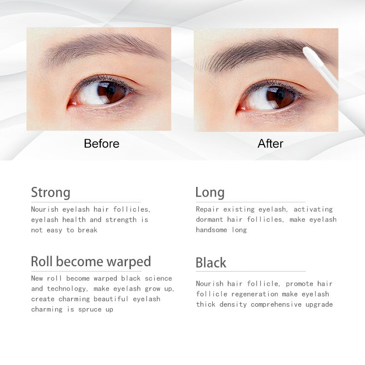 GUER YOUNG Fast Eyelash Growth Serum Natural Eyelash Enhancer Longer Fuller Thicker Curling Lash Treatment Eye Care Products Mak
