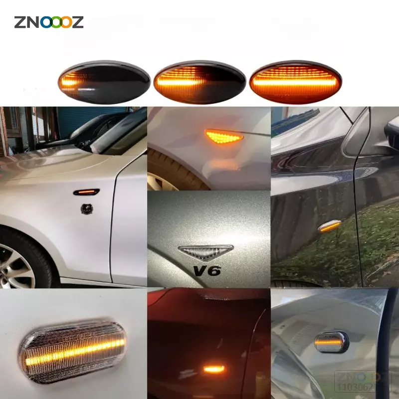 2pcs Car Smoke Sequential LED Side Marker Turn Signal Lights For Mazda 3 6 5 2 MPV GJ6A-51-120E 18 SMD LED Lamp Beads