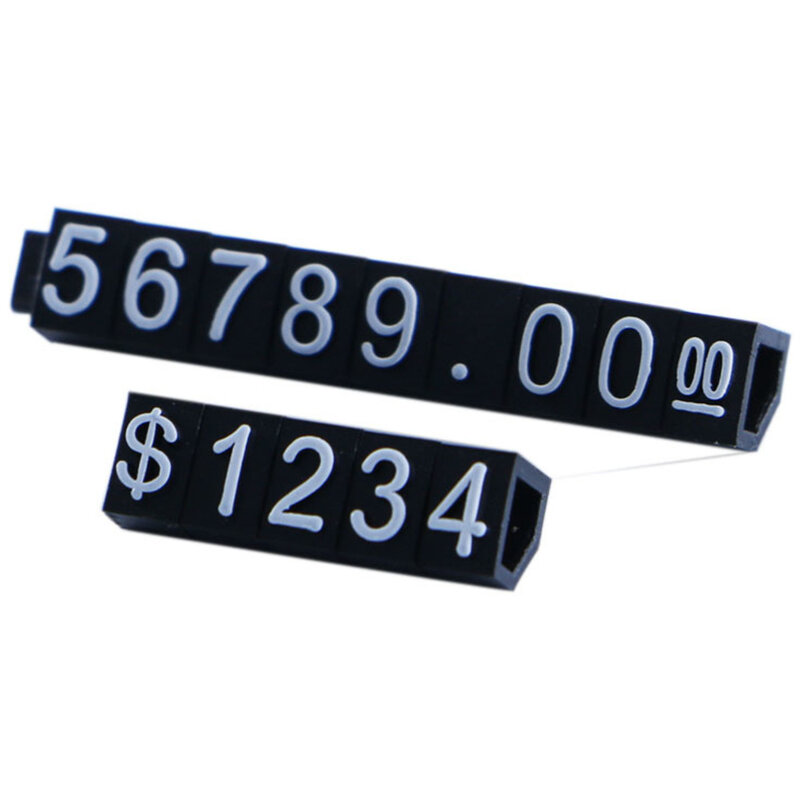 Small Adjustable Price Tags Rmb Yen Dollar Currency Assembly Blocks Number Digit Cube Watch Jewelry Counter Display Stand Sign