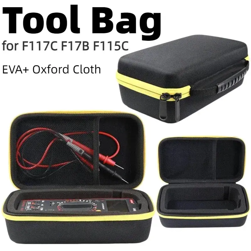 マルチメーター、メッシュボックス、ポケットケースキット、防水オーガナイザー用ツールボックス付きハードストレージツールバッグ