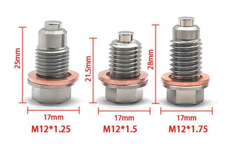 M14 x 1.5 M12 M16 M18 M20 Magnetic stainless steel Oil Drain Plug Sump Drain Nut Bolt with Copper Gasket newest