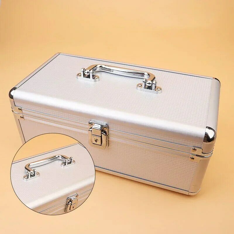 Aluminum Double Layers Tool Storage Box Waterproof Professional Ear Cleaning Parts Organizer Suitcase Case Hard Empty Tool Boxs