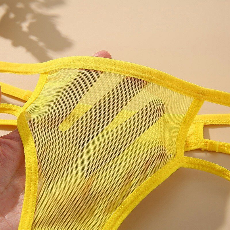 Fashion Sexy Thongs Transparent Women Underwear Cotton Crotch G-string Low Waist Briefs Hollow Out Traceless Panties Tangas