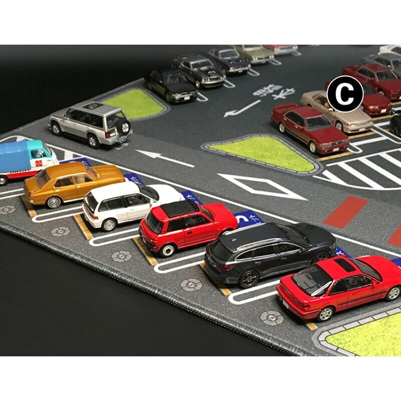 Esteira do estacionamento do carro para o veículo Diecast, acessório da cena da estrada, exposição do rato pad, presentes do brinquedo, escala 1:64, 90x40cm