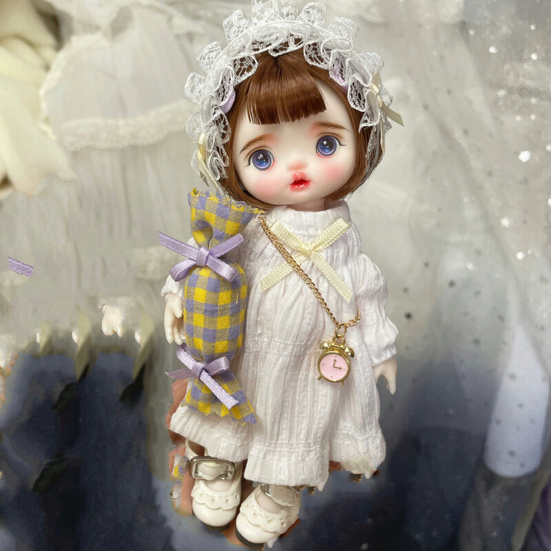 16cm peruca articulada boneca bonito bjd mini boneca mão compõem bonecas de rosto com olhos grandes bjd brinquedos presentes para menina handmand compõem o saco de brinquedo