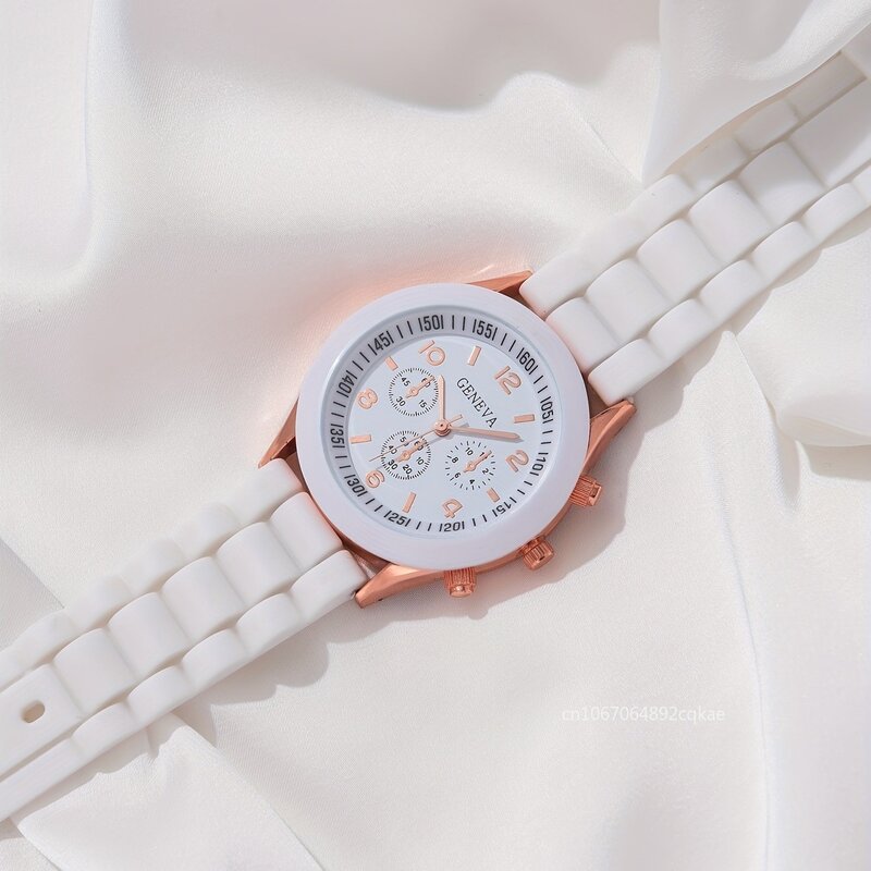 4 stücke Mode einfache Set Uhren Luxus Männer Frauen Silikon Paar Quarzuhr für Silber Business Casual Armband Armbanduhr