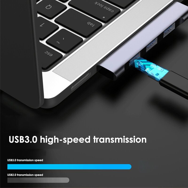 범용 소형 USB 허브 USB-C, USB 2.0, USB 3.0 도킹 스테이션, PD 고속 USB 허브, 컴퓨터 액세서리용, 4 in 1