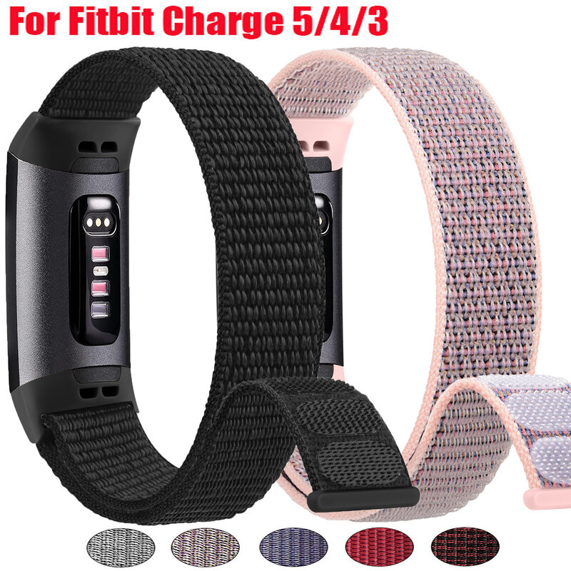 Fitbit Charge 6 4 5 3 SE 밴드용 나일론 시계 스트랩, 스포츠 팔찌 루프 손목 밴드, Fitbit Charge 5 3 4 3 SE Correa용 시계 밴드