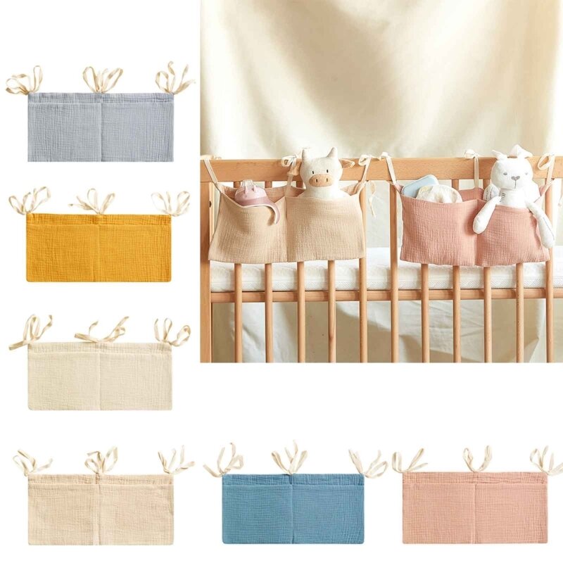 Bolsa portátil para colgar junto a cama, organizador, bolsa pañales para bebés, accesorios para cuna