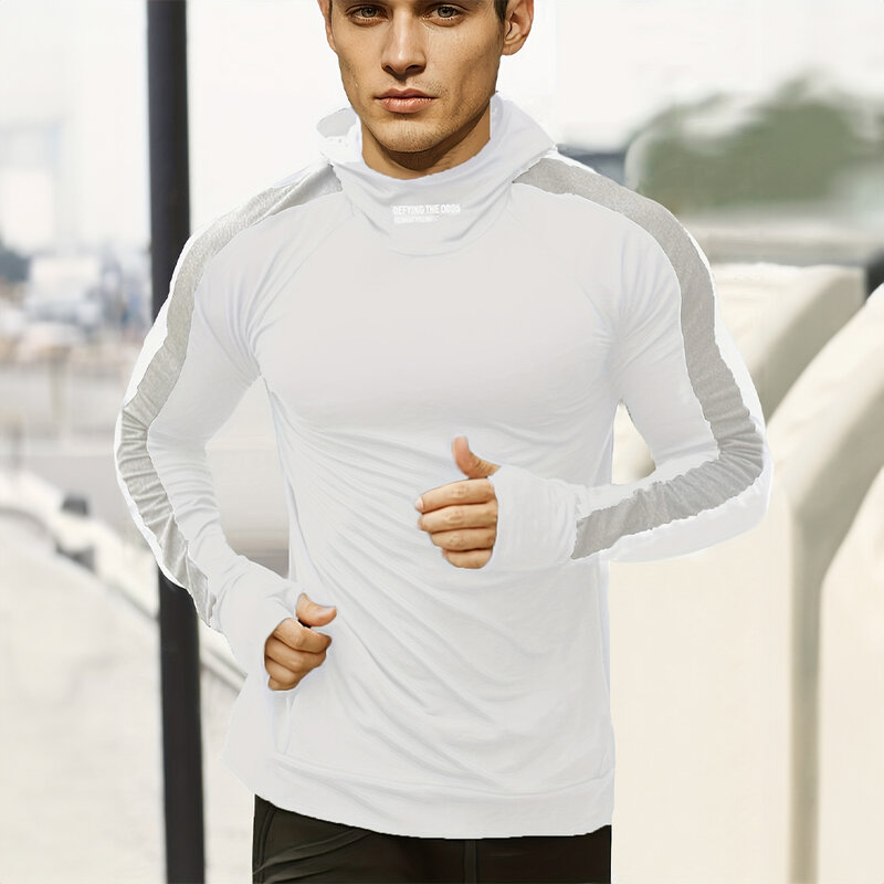 Новинка, осенняя Спортивная одежда для бега и фитнеса, плотная Спортивная компрессионная Мужская толстовка для бега, пуловер для отдыха на открытом воздухе, мужская одежда