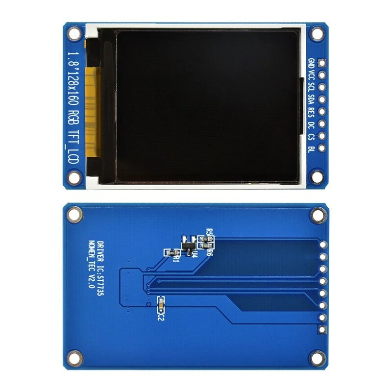 Tft-arduino用LCDディスプレイモジュール,1.8インチ,フルカラー,128x160 spi,st7735s,3.3v,oled電源,スペアパーツ