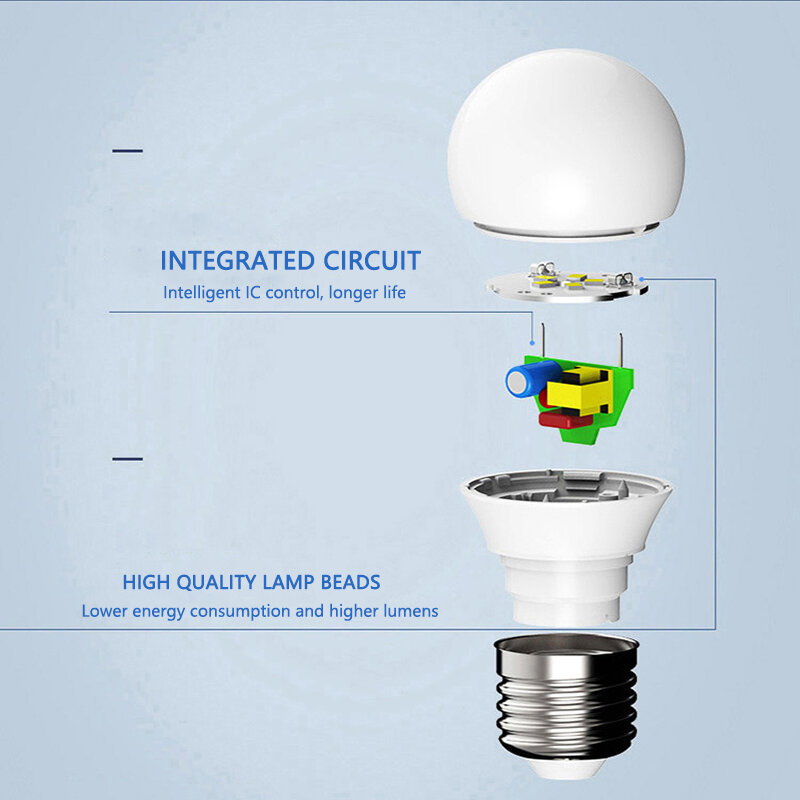 Bombilla LED para sala de estar, lámpara para el hogar, 10 piezas, AC220V, AC110V, E27, E14, AC120V, 3W, 6W, 9W, 12W, 15W, 18W, 20W