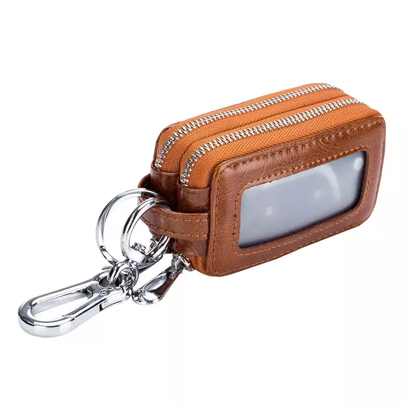 Сумка для автомобильных ключей кожаная на молнии двойная сумка для ключей поясная Подвеска для мужчин и женщин кошелек для ключей