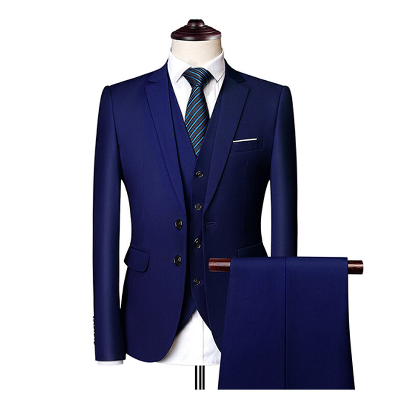 Setelan pakaian pernikahan 2 Set, Blazer elegan 3 buah jaket penuh Formal, mantel celana, kostum klasik 2024