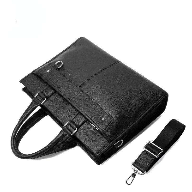 Портфель мужской из воловьей кожи, сумка-мессенджер на одно плечо, модный чемоданчик кросс-боди для компьютера в деловом стиле