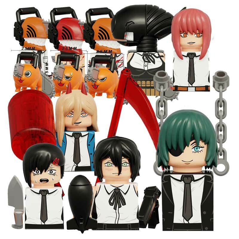 KT1067 Gergaji Manusia Anime Denji Podium Daya Listrik Times Beam Tolka Malaikat Blok Bangunan Mini-figur Mainan Anak-anak