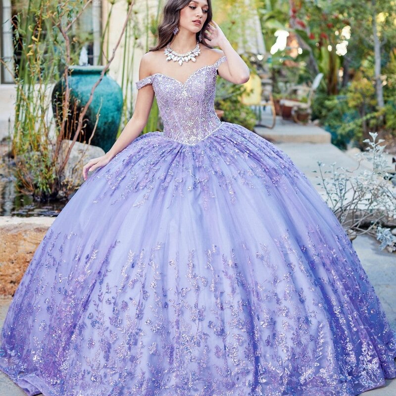 Detachable Sleeve Quinceanera Dresses Sparkly Luxury Sequins Beads Sweet 16 Year Vestidos De 15 Anos Birthday Party Gown