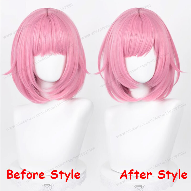 Ootori Emu Cosplay Wig Anime Emu 34cm Short Pink Hair Heat Resistant Synthetic Wigs + Wig Cap