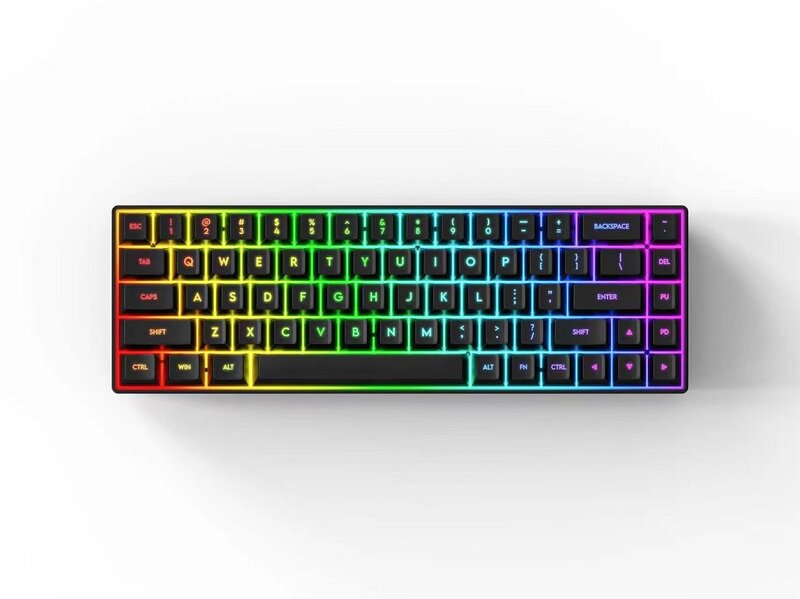 Gasket structure 60 Mini Rechargeable Bluetooth Wireless Mechanical Keyboard Hot Swap Red Switch RGB Gaming Mechanical Keyboard
